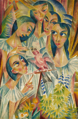 Adolf de Haer - M�dchen mit Papagei